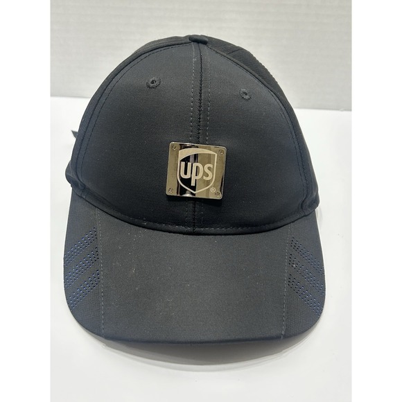 UPS United Parcel Service "Liquid Metal" Silver Logo‎ Shield Adjustable Hat